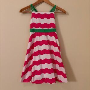 Gymboree Pink & White Striped Halter Sundress – Girls (Est. Size 7)